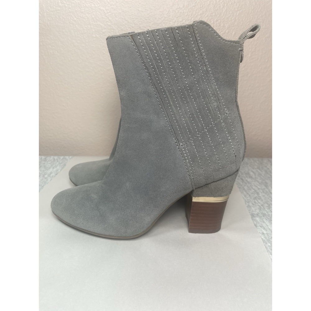 Lucca Lane Gray Suede Ankle Boots Block Heel Western Boho Size 6M
